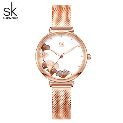 Elegant 32MM Dial Coffee Mesh watch