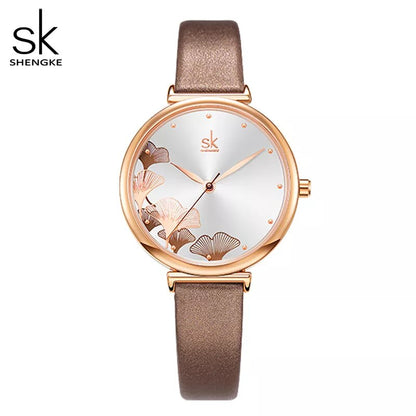 Elegant 32MM Dial Coffee Mesh watch