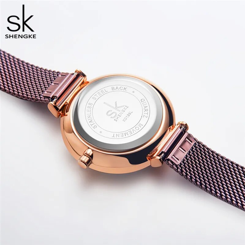 Elegant 32MM Dial Coffee Mesh watch 4