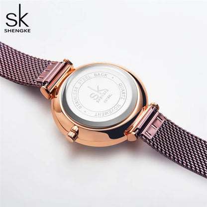 Elegant 32MM Dial Coffee Mesh watch 4